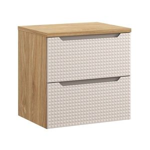 Závěsná skříňka pod umyvadlo Luxor Beige s deskou 60 cm béžová/dub olejovaný vyobraziť