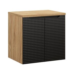 Závěsná skříňka pod umyvadlo Luxor Black II s deskou 60 cm černá/dub olejovaný vyobraziť