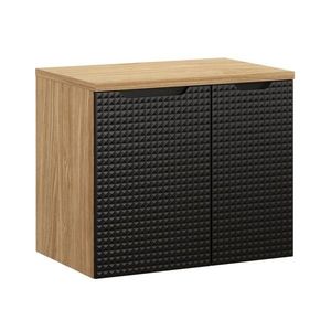 Závěsná skříňka pod umyvadlo Luxor Black s deskou 70 cm černá/dub olejovaný vyobraziť