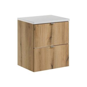 Závěsná skříňka pod umyvadlo Nova Oak s deskou 50 cm bílá/dub evoke vyobraziť