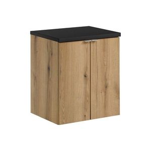 Závěsná skříňka pod umyvadlo Nova Oak s deskou 50 cm dub evoke/černá vyobraziť