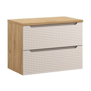 Závěsná umyvadlová skříňka Luxor Beige s deskou 80 cm béžová/dub olejovaný vyobraziť