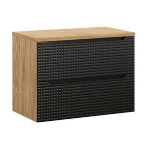 Závěsná umyvadlová skříňka Luxor Black s deskou 80 cm černá/dub olejovaný vyobraziť