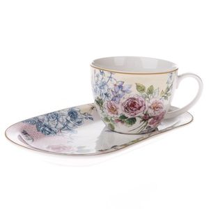 Porcelánový hrnček s podnosom Roses, 445 ml vyobraziť