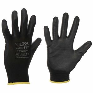 Sixtol Pracovné rukavice GLOVE PE-PU 11 black, veľkosť 11" vyobraziť