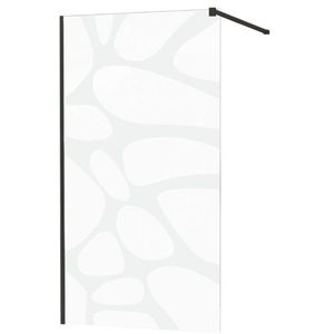 MEXEN/S - KIOTO Sprchová zástena WALK-IN 80x200 cm 8 mm, čierna, biely vzor 800-080-101-70-97 vyobraziť