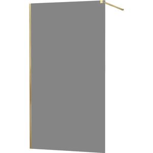 MEXEN/S - KIOTO Sprchová zástena WALK-IN 100x200 cm 8 mm, zlatá, dymové sklo 800-100-101-50-40 vyobraziť