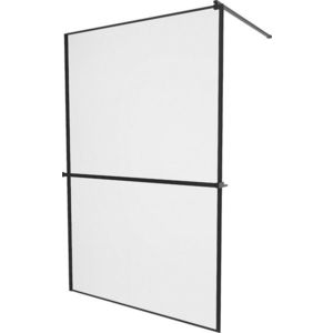 MEXEN/S - KIOTO Sprchová zástena WALK-IN s poličkou a držiakom uterákov 120 x 200, transparent/čierna 8 mm, čierna 800-120-121-70-70 vyobraziť