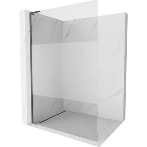 MEXEN/S - Kioto L Sprchová zástena WALK-IN 100 x 200, transparent/dekor, grafit kartáčovaná 800-100-103-66-35 vyobraziť