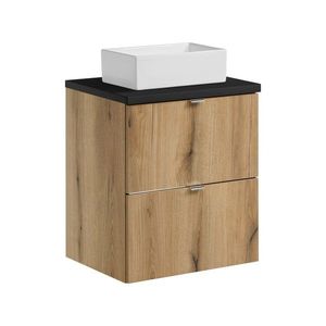 Závěsná skříňka Nova Oak Gaja I s deskou a umyvadlem 50 cm dub coast evoke/černá vyobraziť