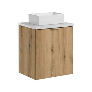 Závěsná skříňka Nova Oak Gaja II s deskou a umyvadlem 50 cm dub coast evoke/bílá vyobraziť