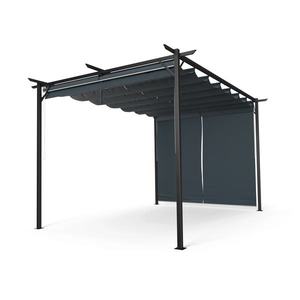 Blumfeldt Pantheon Robust Pergola, 3x4 m práškovo lakovaná oceľ odolná voči poveternostným vplyvom s bočnými roletami vyobraziť