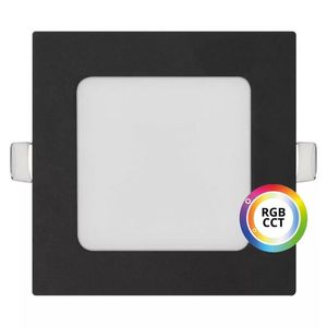 T-LED Čierny vstavaný LED panel hranatý 120 x 120mm 9W 24V RGB+CCT 102342 vyobraziť