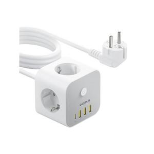 Predlžovací kábel BASEUS PowerCombo Cube White 1, 5m vyobraziť