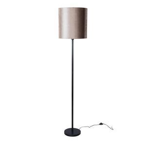 Stojacia lampa čierna s tienidlom z taupe zamatu 50 cm - Simplo vyobraziť