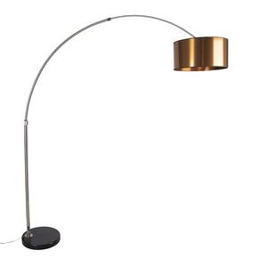 Oblúková lampa oceľový tienidlo meď 50 cm - XXL vyobraziť