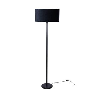 Stojacia lampa čierna s oválnym zamatovým tienidlom 50 cm - Simplo vyobraziť