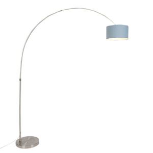 Oblúková lampa oceľ s 35/35/20 modrým nastaviteľným tienidlom - XL vyobraziť