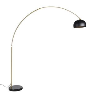 Moderná oblúková lampa mosadz s mramorovým podstavcom a čiernym tienidlom 32, 5 cm - XXL vyobraziť