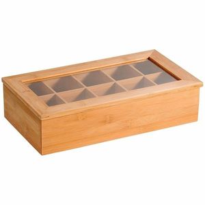 Kesper 58901 Organizér na čaj z bambusu, 10priehradiek, 36 x 20 x 9 cm vyobraziť