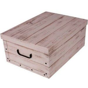 Úložný box s vekom Wood, biela, 51 x 37 x 24 cm vyobraziť