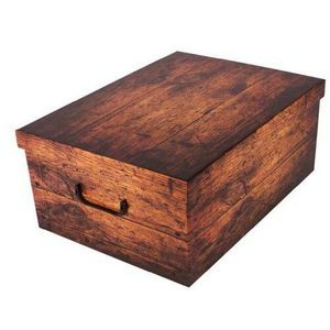 Úložný box s vekom Wood, hnedá, 51 x 37 x 24 cm vyobraziť