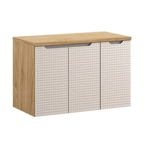 Závěsná skříňka pod umyvadlo Luxor Beige s deskou 90 cm béžová/dub olejovaný vyobraziť