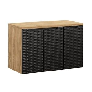 Závěsná skříňka pod umyvadlo Luxor Black s deskou 90 cm černá/dub olejovaný vyobraziť