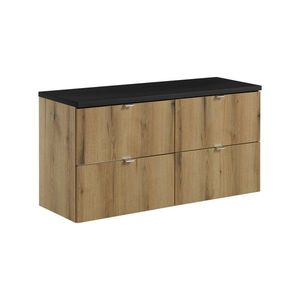 Závěsná skříňka pod umyvadlo Nova Oak s deskou 120 cm dub evoke/černá vyobraziť