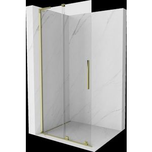 MEXEN/S - Velar L Sprchová zástena posuvná Walk-in 90 x 200 cm, transparent 8 mm, zlato 871-090-003-03-50 vyobraziť