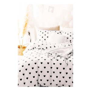 Biele predĺžené obliečky na jednolôžko z bavlny Renforcé s plachtou/3-dielne 160x220 cm Mini Hearts – Mila Home vyobraziť