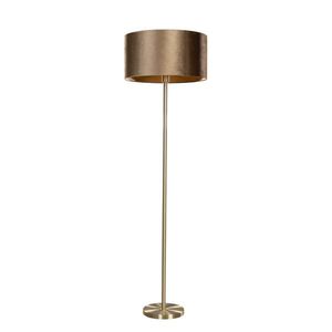 Stojacia lampa mosadz s velúrovým tienidlom bronz 50 cm - Simplo vyobraziť