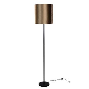 Stojacia lampa čierna s plyšovým tienidlom bronz 40 cm - Simplo vyobraziť