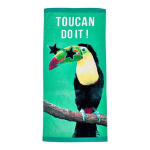 Zelená bavlnená plážová osuška 76x160 cm Toucan Do It – Catherine Lansfield vyobraziť