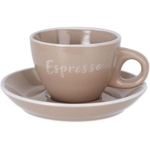 Kameninová šálka s podšálkou Espresso, 100 ml, mocha vyobraziť