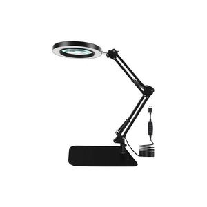 LED Stmievateľná stolná lampa s lupou LED/11W/5V čierna vyobraziť