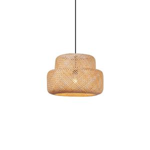 Japonská závesná lampa čierna s bambusom - Kea vyobraziť