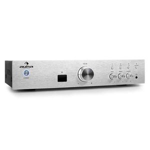 Hi-fi zosilňovač Auna AV2-CD508BT, strieborný, AUX bluetooth vyobraziť