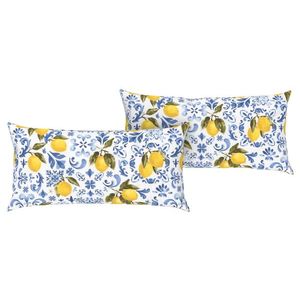 LIVARNO home Obliečky na vankúš z bavlny Renforcé, 40 x 80 cm, 2 kusy (citrónová/modrá) vyobraziť