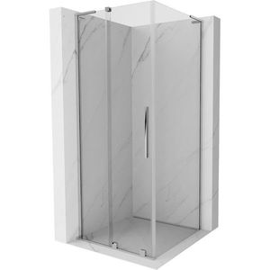 MEXEN/S - Velar L sprchovací kút, posuvné dvere 110 x 110 cm, transparent, chróm 871-110-110-03-01 vyobraziť