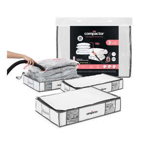Vákuové/vystužené látkové úložné boxy na oblečenie v súprave 3 ks 45x65x15, 5 cm Life – Compactor vyobraziť
