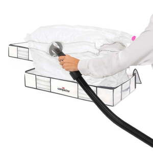 Súprava 2 bielych úložných boxov pod posteľ s vakuovým obalom Compactor XLarge Underbed Life, 105 x 15, 5 cm vyobraziť