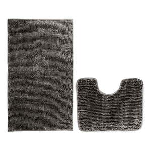 Tmavosivé WC kúpeľňové predložky v súprave 2 ks 80x50 cm Bati – Restilo vyobraziť