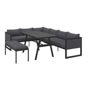 Ambia Garden JEDÁLENSKÁ TERASOVÁ SÚPRAVA 4-dielne, kov, sklo, textil vyobraziť