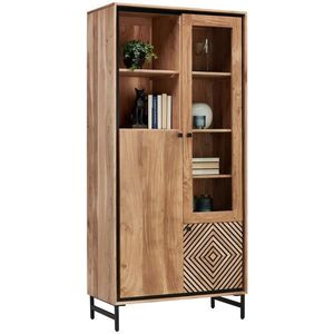 Ambia Home VITRÍNA, akácia, čierna, farba akácie, 90/190/42 cm vyobraziť