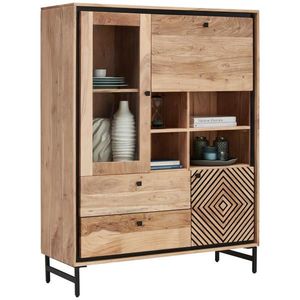 Ambia Home VYSOKÁ KOMODA, akácia, čierna, farba akácie, 115/148/42 cm vyobraziť