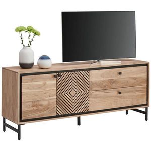Ambia Home NÍZKA KOMODA, akácia, čierna, farba akácie, 160/65/40 cm vyobraziť