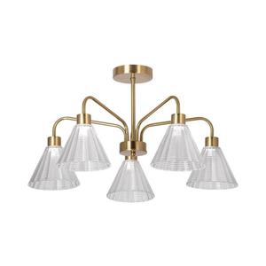 Luster na tyči 5xE27/60W/230V zlatá vyobraziť