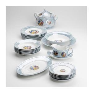 Porcelánová jedálenská sada 26 kusov modrá s perleťovou úpravou vyobraziť