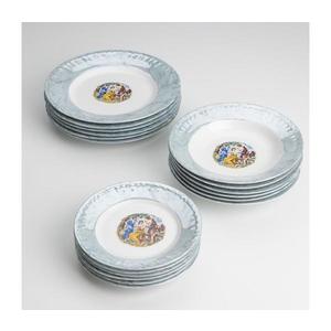 Sada 18x porcelánový tanier mramor modrá vyobraziť